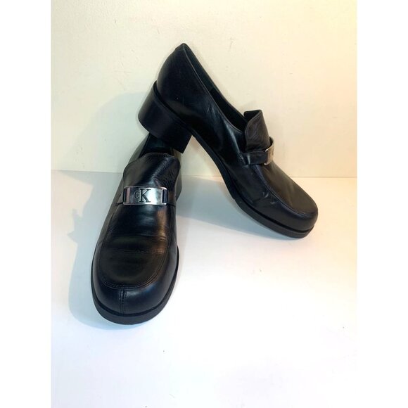 Calvin Klein NEW Vintage Chunky Loafer Shoe Black 8.5 M - Picture 2 of 11